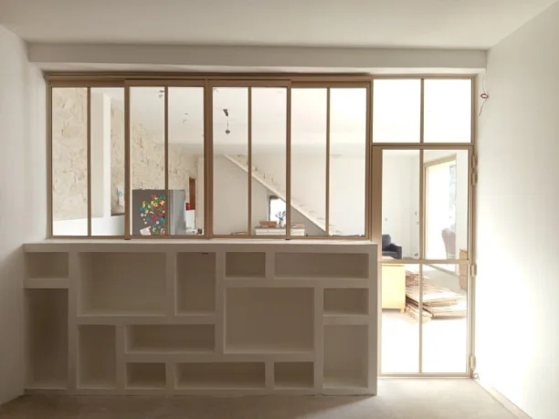 Verrière intérieure style atelier aluminium Profils Systèmes vue 01