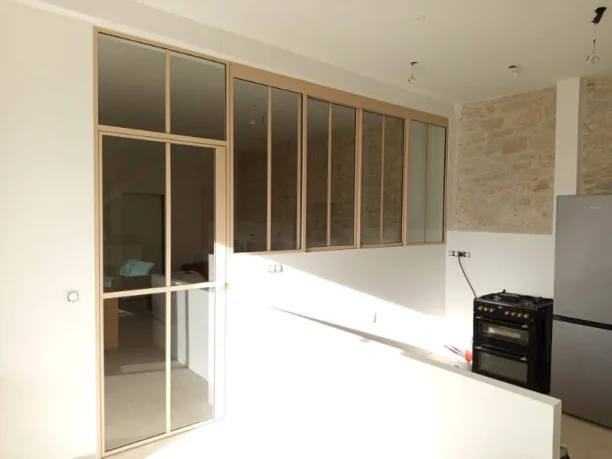 Verrière intérieure style atelier aluminium Profils Systèmes vue 02