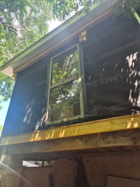 Fenêtre aluminium Profils Systèmes fabrication ALU TECH extension ossature bois Montpellier vue extérieure
