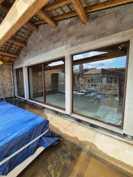 Baie vitrée aluminium Profils Systèmes fabrication ALU TECH Hérault vue extérieure
