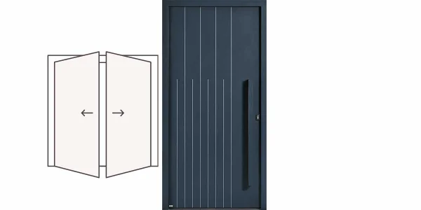 2 vantaux (ouvrant + semi-fixe) :